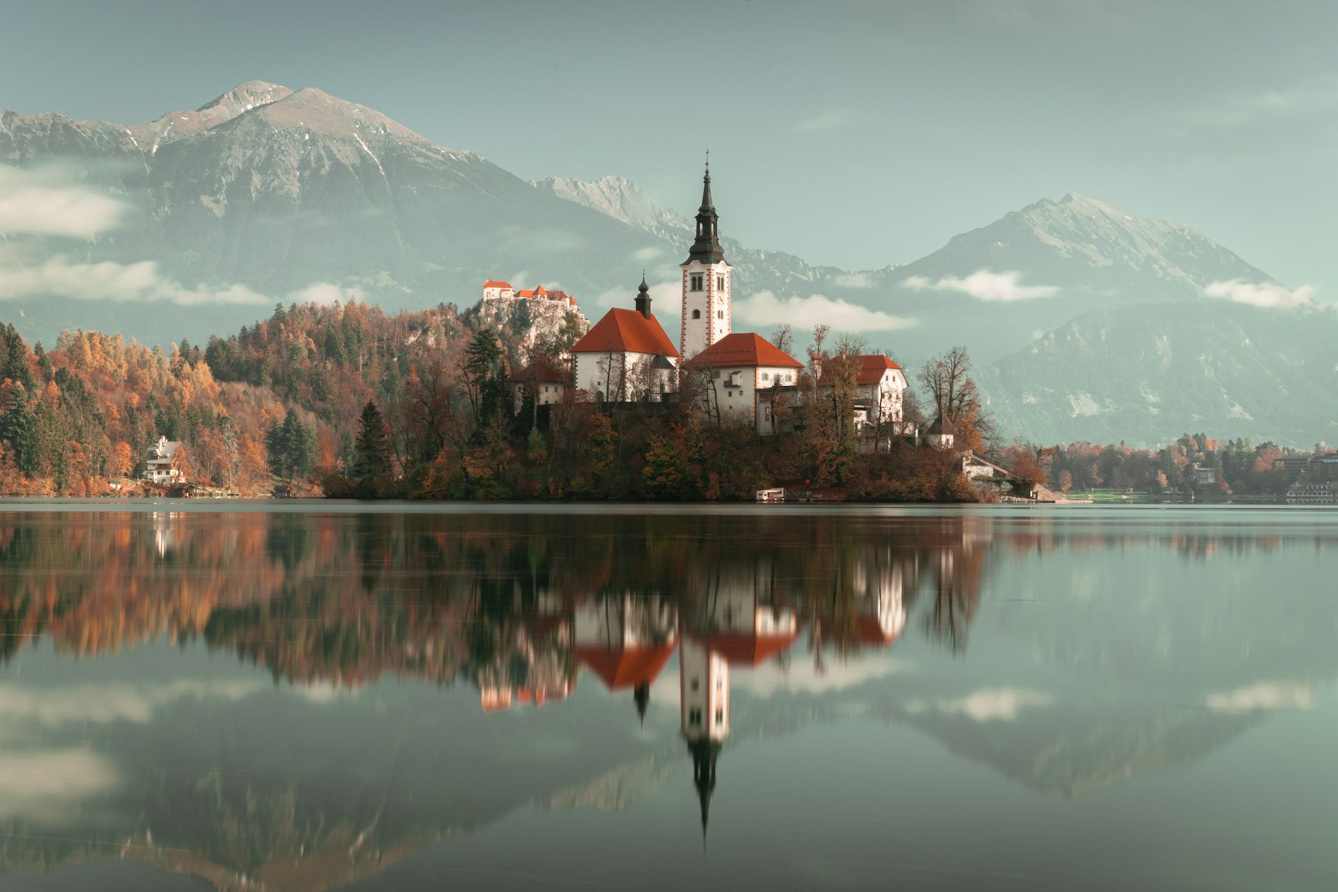 A castle in the middle of Lake Bled, Slovenia