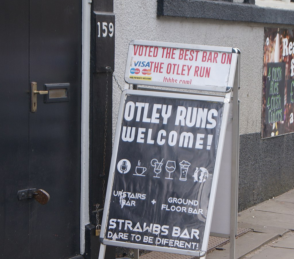 sign saying Otley Runs welcome
