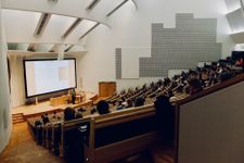 A busy lecture hall, the heart of student life