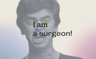 Edited screenshot of the "I am a surgeon" scene from The Good Doctor