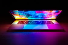 Colourfully lit laptop