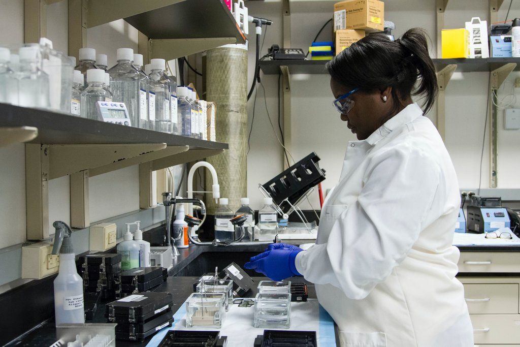 Female scientist creating samples to be tested