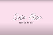 Pink background with cursive text that says "Evie Rose fashion beauty lifestyle"