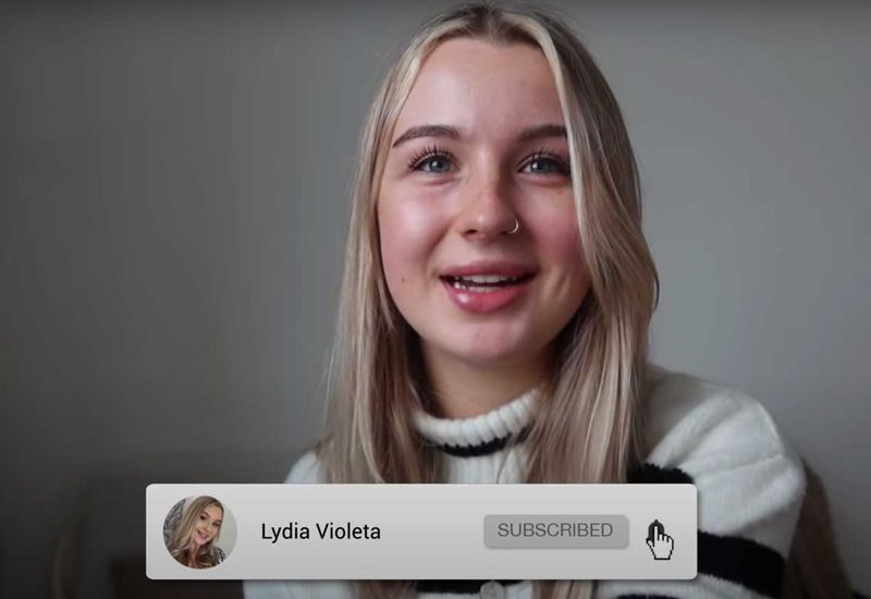 Screenshot from one of Lydia's videos where she is talking and smiling
