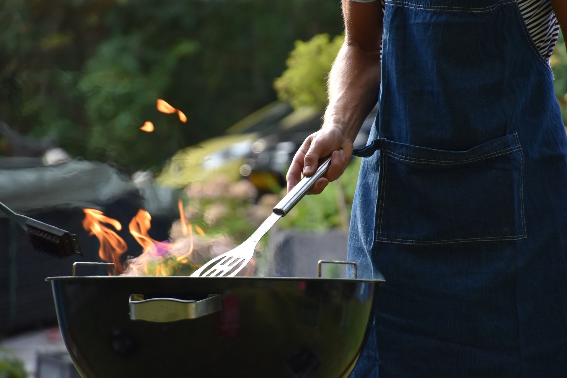 Person barbecuing
